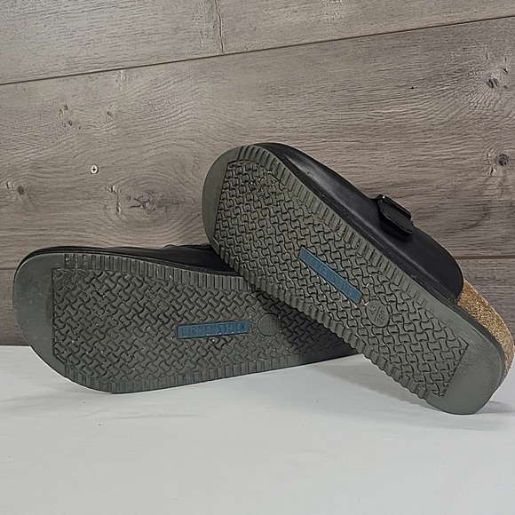 Birkenstock Black Leather Slip on Clog Sandals Sz 43 M10 main image 11